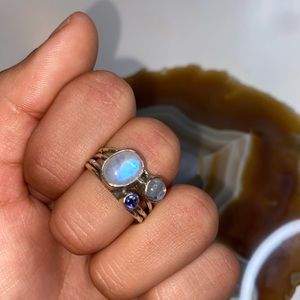 Sterling silver triple stone ring